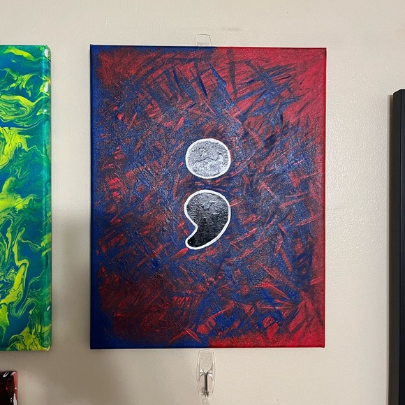 Custom 11x14 semi colon painting. - Picture 4 of 4